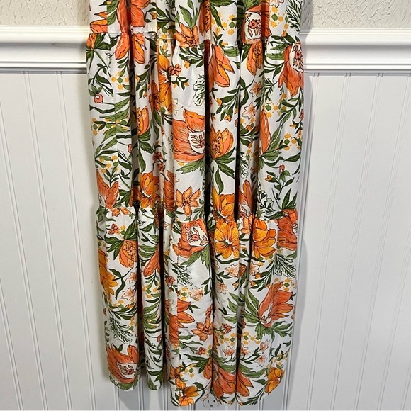 Petal & Pup Orange Floral Halter Cut Out Maxi Dress size 8 - Picture 6 of 12
